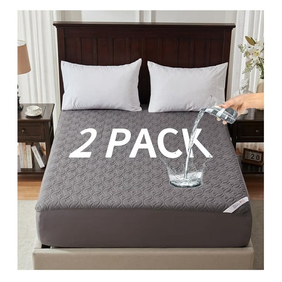 Bedlore 2 Pack Waterproof Mattress Protector Twin Size Mattress Pad With Deep Po - Picture 9 of 15